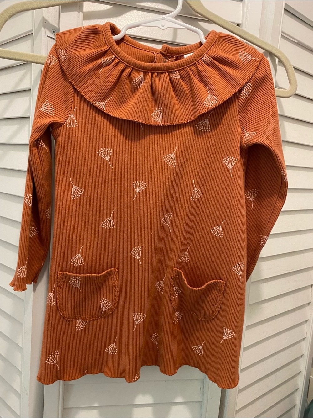 Modern Moments by Gerber “LongSleeve w/Scallop Collar” Size 3T Rust Florals EUC